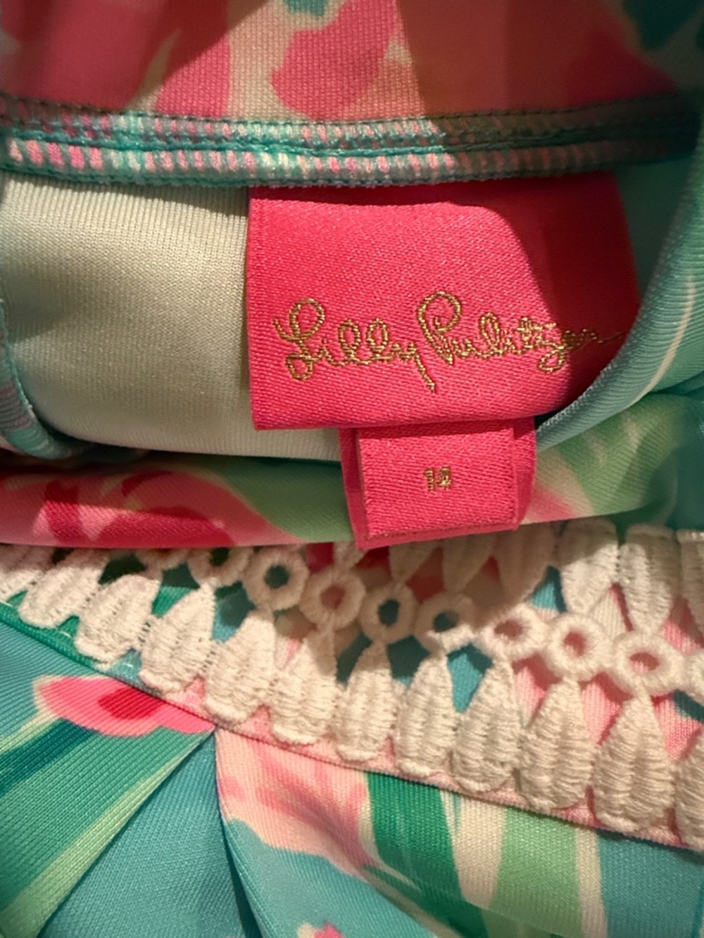 Lilly Pulitzer Girls Leesi Dress in Aqua Al Fresco Isn't She Lovely print NWOT - Picture 7 of 8